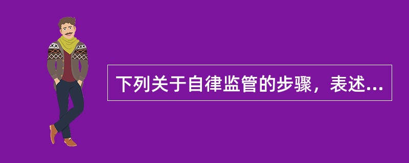 下列关于自律监管的步骤，表述正确的是（）。