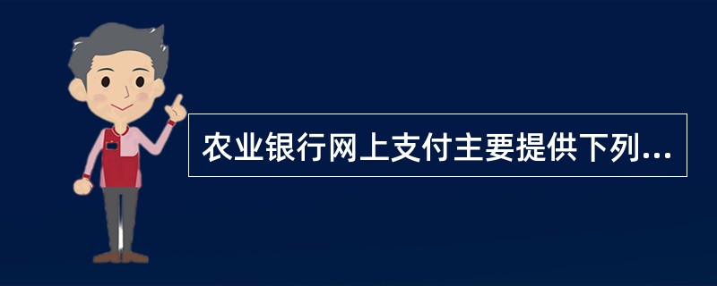 农业银行网上支付主要提供下列哪些服务？（）