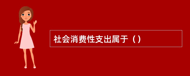 社会消费性支出属于（）