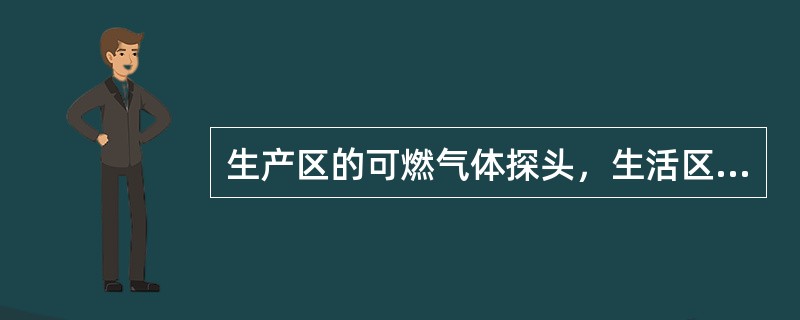 生产区的可燃气体探头，生活区的感烟探头、消防泵系统、手提灭火器要齐全完好，数量、