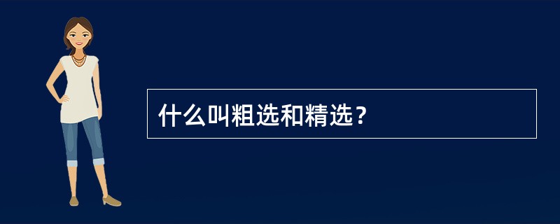 什么叫粗选和精选？