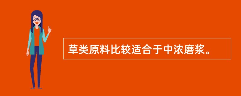 草类原料比较适合于中浓磨浆。