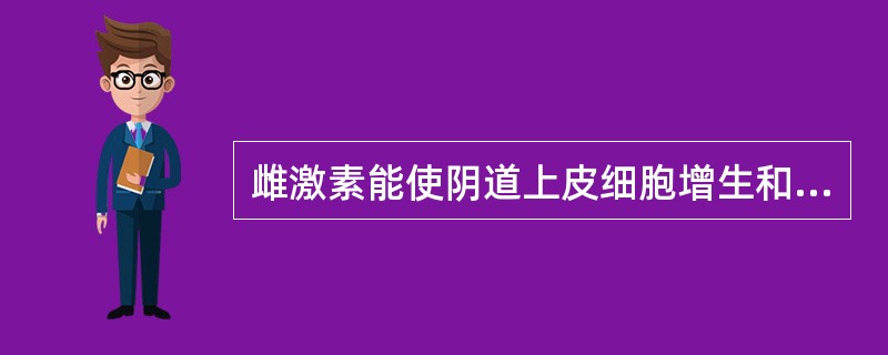 雌激素能使阴道上皮细胞增生和角化，增加子宫平滑肌对缩宫素的敏感性。