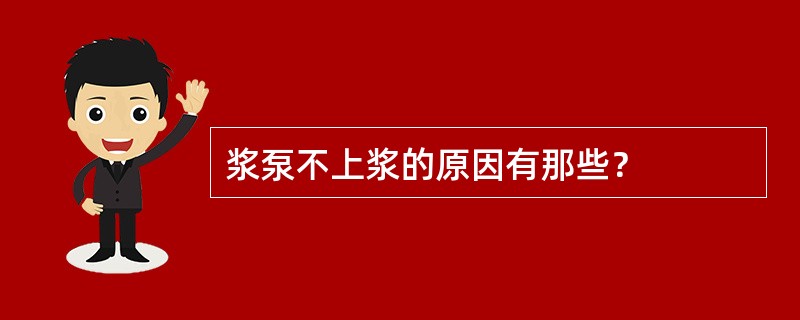 浆泵不上浆的原因有那些？