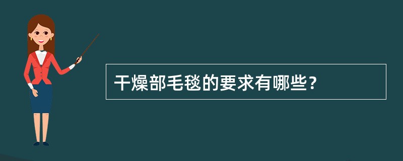 干燥部毛毯的要求有哪些？