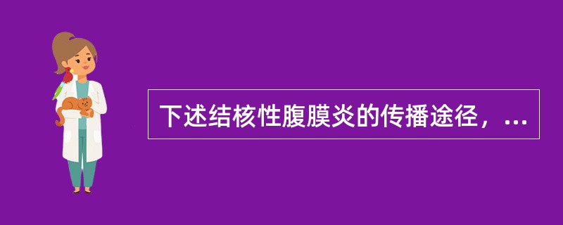 下述结核性腹膜炎的传播途径，哪一个来源不属于血性播散（）