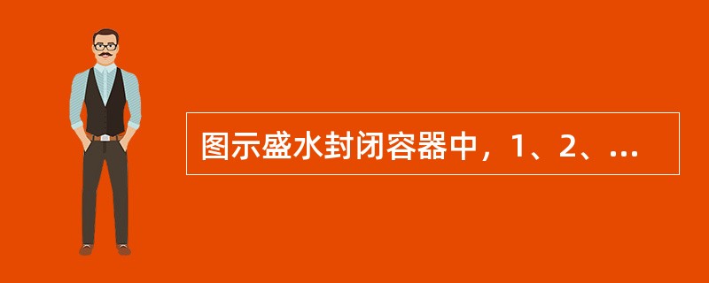 图示盛水封闭容器中，1、2、3在同一水平面上，则（）。