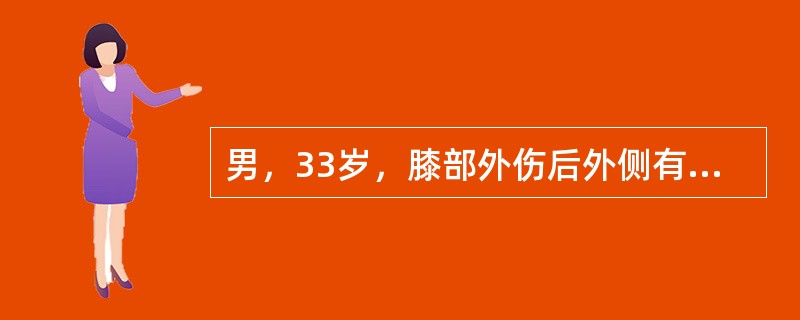 男，33岁，膝部外伤后外侧有触痛，结合图像，最可能的诊断是()