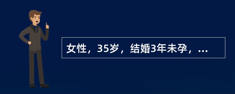 女性，35岁，结婚3年未孕，以往月经规则。现停经50天，有早孕反应，近5天来阴道