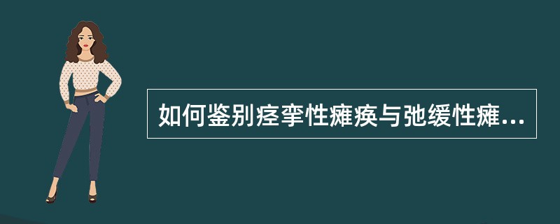 如何鉴别痉挛性瘫痪与弛缓性瘫痪?