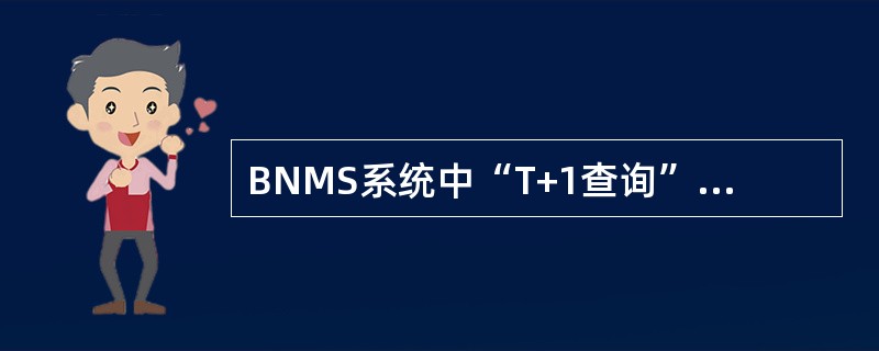 BNMS系统中“T+1查询”功能可查询的网银客户信息是截止到查询当日之前一天网银