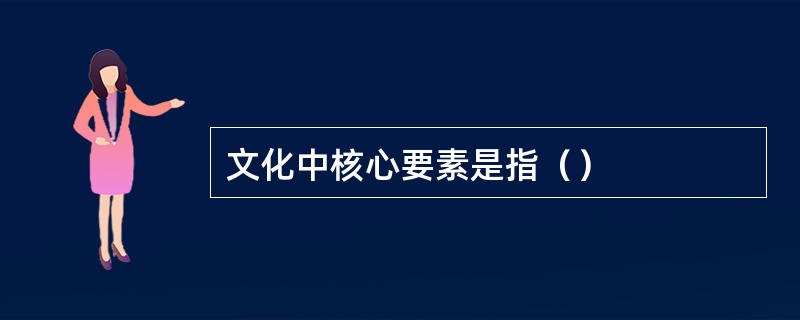 文化中核心要素是指（）