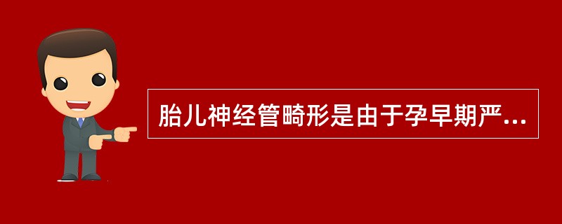 胎儿神经管畸形是由于孕早期严重缺乏（）。