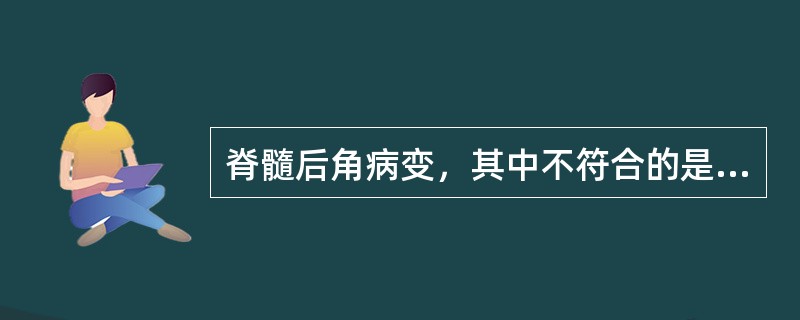 脊髓后角病变，其中不符合的是（）