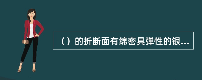 （）的折断面有绵密具弹性的银白色橡胶丝相连。