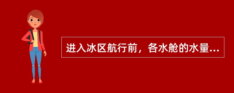 进入冰区航行前，各水舱的水量不得超过：（）