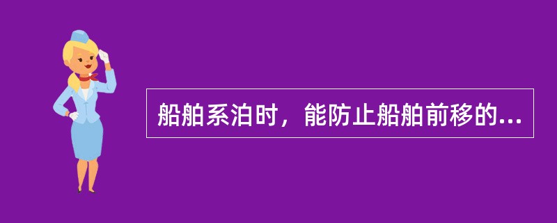 船舶系泊时，能防止船舶前移的缆绳包括：（）