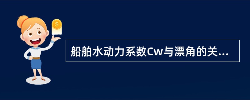 船舶水动力系数Cw与漂角的关系为：（）