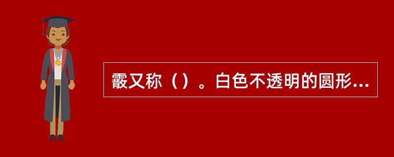 霰又称（）。白色不透明的圆形或圆锥形颗粒，在降雪之前或和雪同时下降，常呈阵性。直