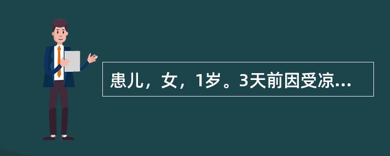 患儿，女，1岁。3天前因受凉出现发热，咳嗽，轻度喘憋，食欲减退，查体：T37．5