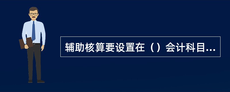 辅助核算要设置在（）会计科目上。