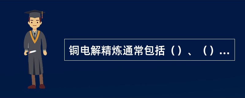 铜电解精炼通常包括（）、（）、（）、（）、（）等工序。