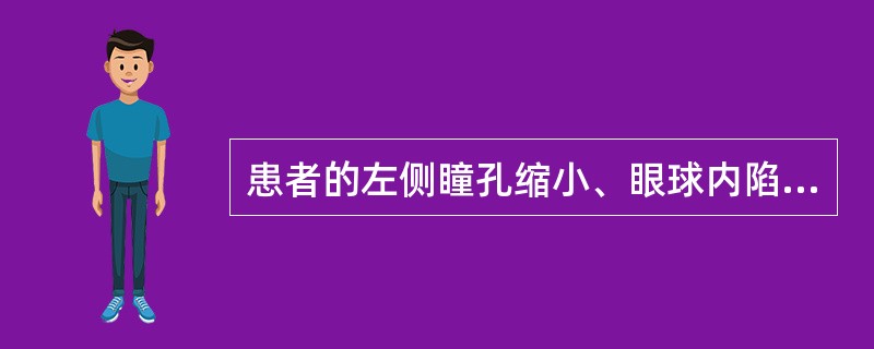 患者的左侧瞳孔缩小、眼球内陷、眼裂变小及左侧面部无汗，最可能的诊断是（）