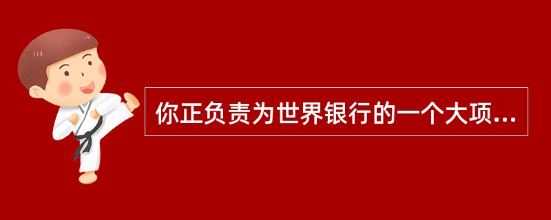 你正负责为世界银行的一个大项目准备成本估计。因为你的估计需要尽可能的准确，所以你