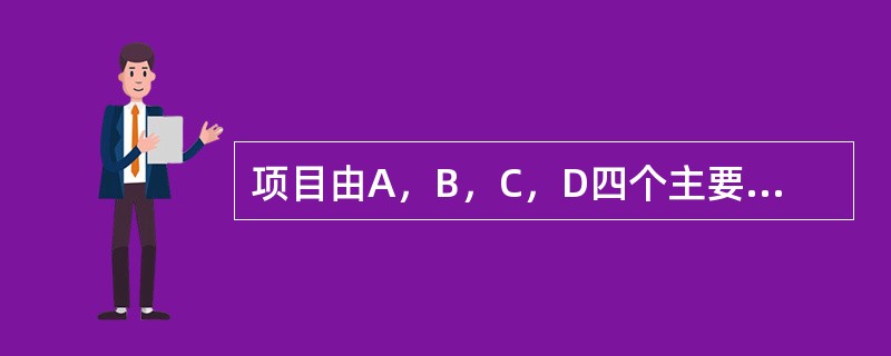 项目由A，B，C，D四个主要任务组成，A任务工期为12天，B任务工期为24天，C