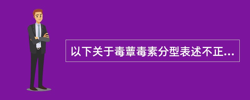 以下关于毒蕈毒素分型表述不正确的是（）。