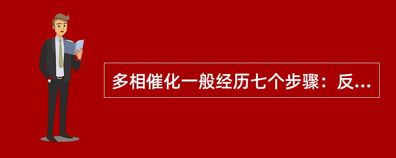 多相催化一般经历七个步骤：反应物外扩散、内扩散、（）及反应生成物脱附（）等。