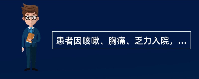 患者因咳嗽、胸痛、乏力入院，体检时发现左肺呼吸音减弱，X线胸片如图所示，诊断为（