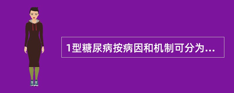 1型糖尿病按病因和机制可分为（）。