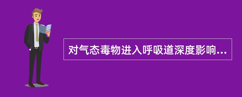 对气态毒物进入呼吸道深度影响最大的因素是（）.