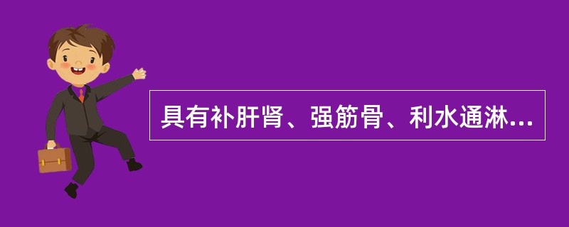 具有补肝肾、强筋骨、利水通淋、引血下行功效的药物是（）