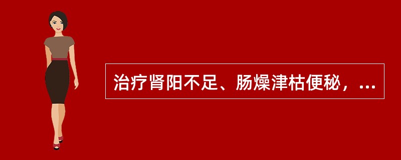 治疗肾阳不足、肠燥津枯便秘，应选用的药物是（）