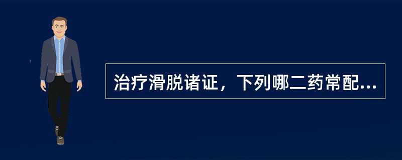 治疗滑脱诸证，下列哪二药常配伍使用（）