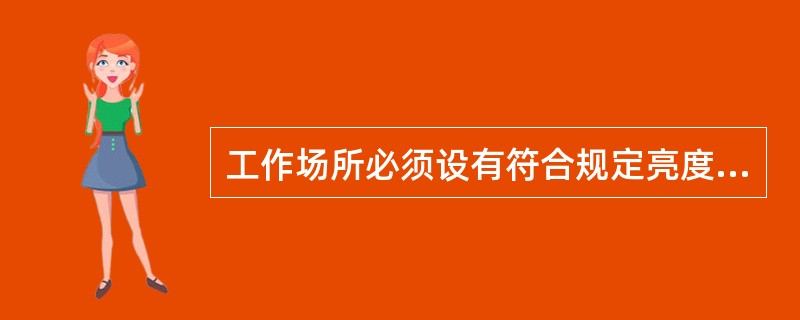 工作场所必须设有符合规定亮度的（）。（）、（）、（）、（）等地点，必须设有（）。