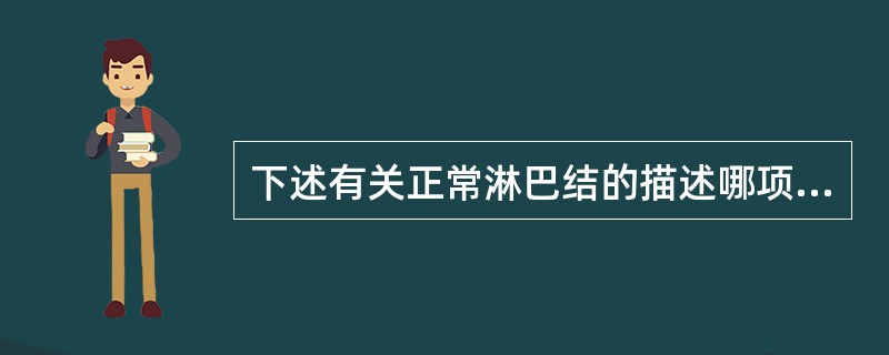 下述有关正常淋巴结的描述哪项正确（）。