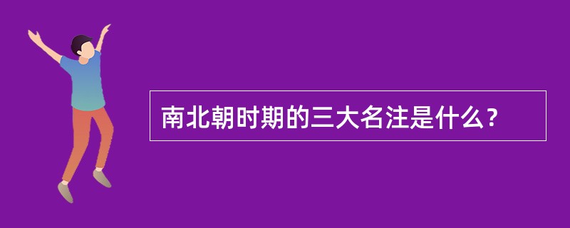 南北朝时期的三大名注是什么？