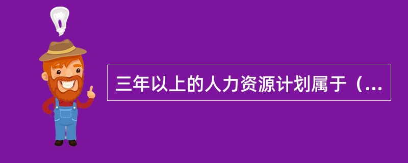 三年以上的人力资源计划属于（）。