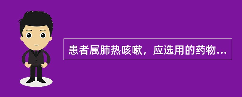 患者属肺热咳嗽，应选用的药物是（）