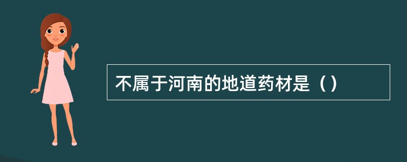 不属于河南的地道药材是（）