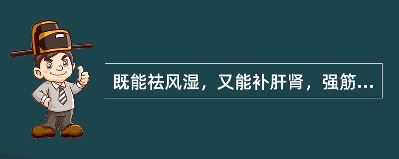 既能祛风湿，又能补肝肾，强筋骨，还能利水消肿的药物是（）