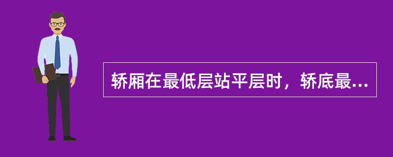 轿厢在最低层站平层时，轿底最低部分与地面的距离不小于0.5m；导靴、护脚板离地面