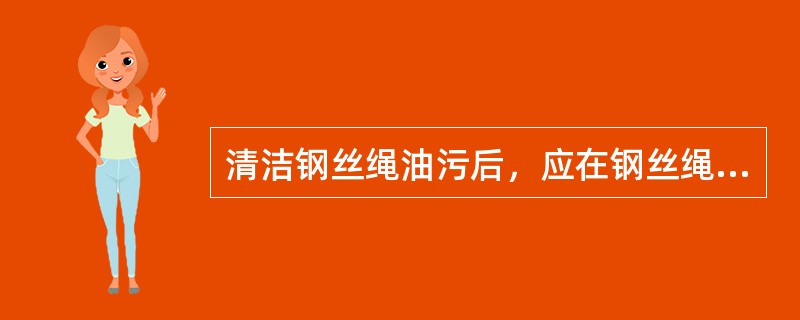 清洁钢丝绳油污后，应在钢丝绳上加一层钢丝绳专用防锈油.（）