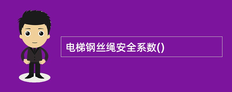 电梯钢丝绳安全系数()