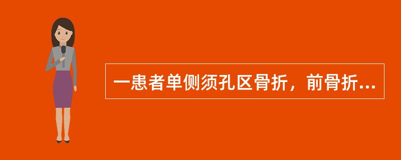 一患者单侧须孔区骨折，前骨折段向下后方移位，并稍偏向患侧是由于（）