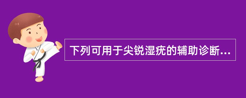 下列可用于尖锐湿疣的辅助诊断的检查方法是（）