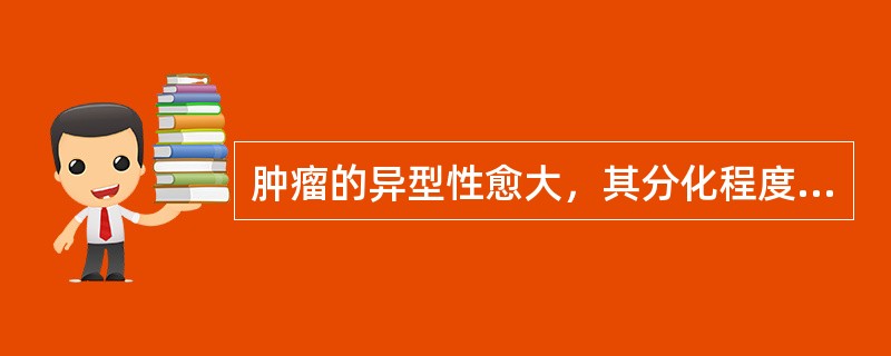 肿瘤的异型性愈大，其分化程度愈高，生长速度愈快，肿瘤的恶性程度愈高。